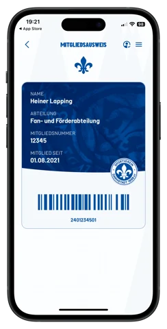 Screenshot der WirLilien-App mit digitalem Mitgliedsausweis